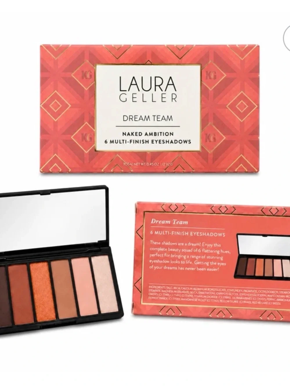 Laura Geller Dream Team Naked Ambition Shimmer Eye Palette 6 Shades 0.45 oz